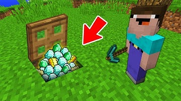 Minecraft NOOB vs PRO: NOOB FOUND EPIC TREASURE UNDER SECRET TRAPDOOR! Challenge 100% trolling