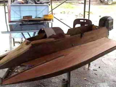 f1 rc powerboat 50cc earlier design with clutch - youtube