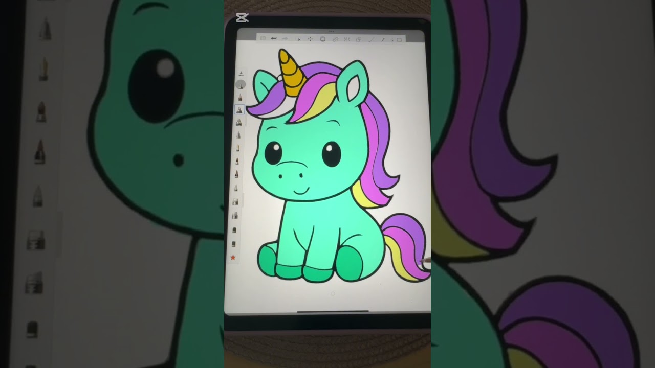 🌈 Cute Unicorn Coloring 🦄 | Satisfying Digital Coloring ASMR | Relaxing Art Video