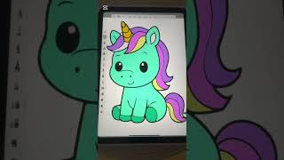 🌈 Cute Unicorn Coloring 🦄 | Satisfying Digital Coloring ASMR | Relaxing Art Video screenshot 5