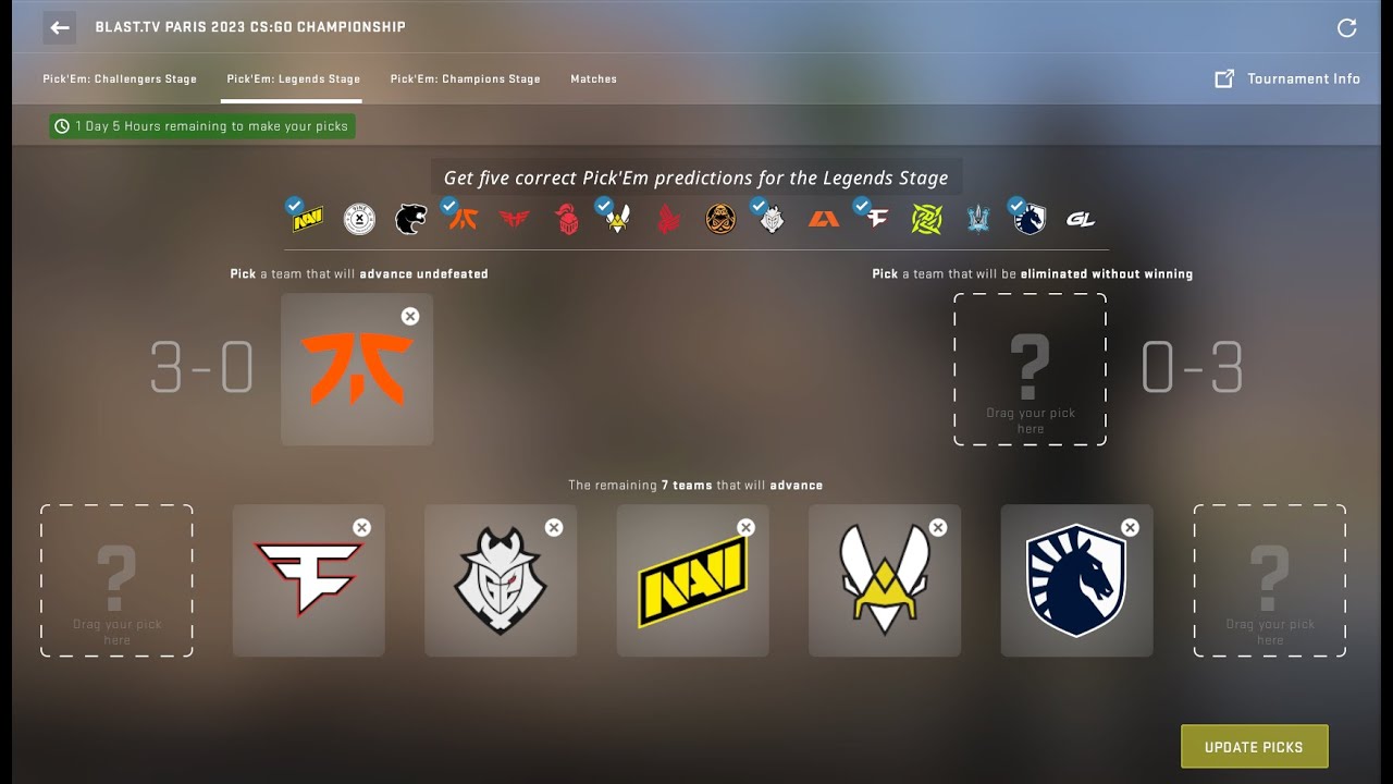 CSGO Pick'Em: Legend Stage Prediction Guide - Blast Paris 2023 Major