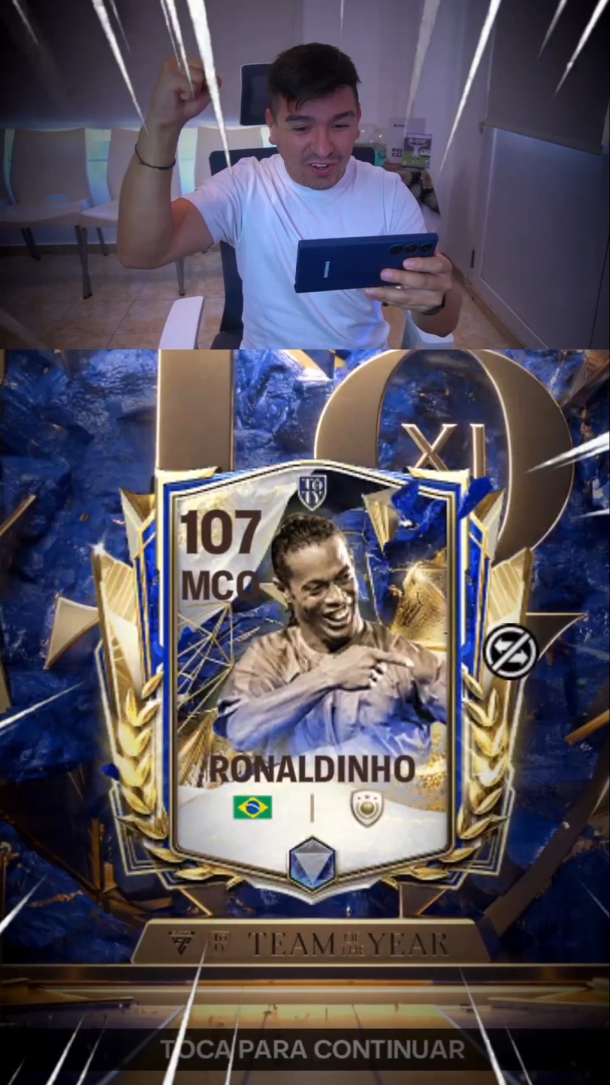 Me sale #Ronaldinho ?? #Icono #Prime #TOTY en sobre de 2,000 #FCPoints en el #FCMOBILE