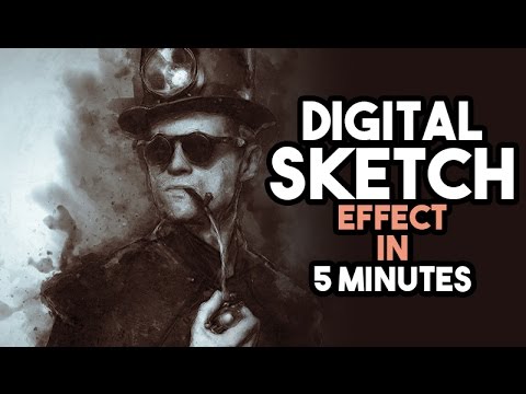 Digital Sketch Effect in Photoshop tutorial - YouTube