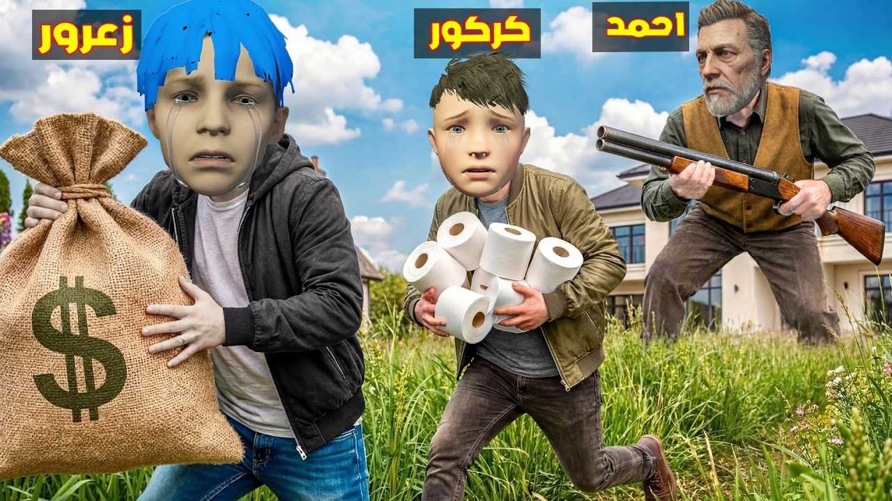 فلم قراند : احمد العملاق الكبير يطارد زعرور الصغير في اخطر منزل في العالم ( كركور خائف ) 🔥😂