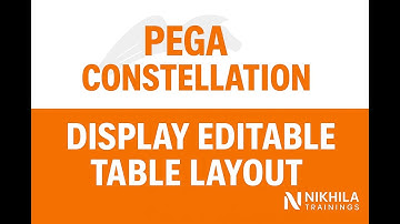 Pega Constellation:Dispaying Editable and selectable table layouts | NikhilaTraining.com.