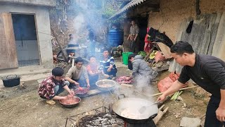 Bác Quẩy làm cơm lợn tết 90kg món ngon nhức Nách Lũng Cáng. Nguyễn Tất Thắng