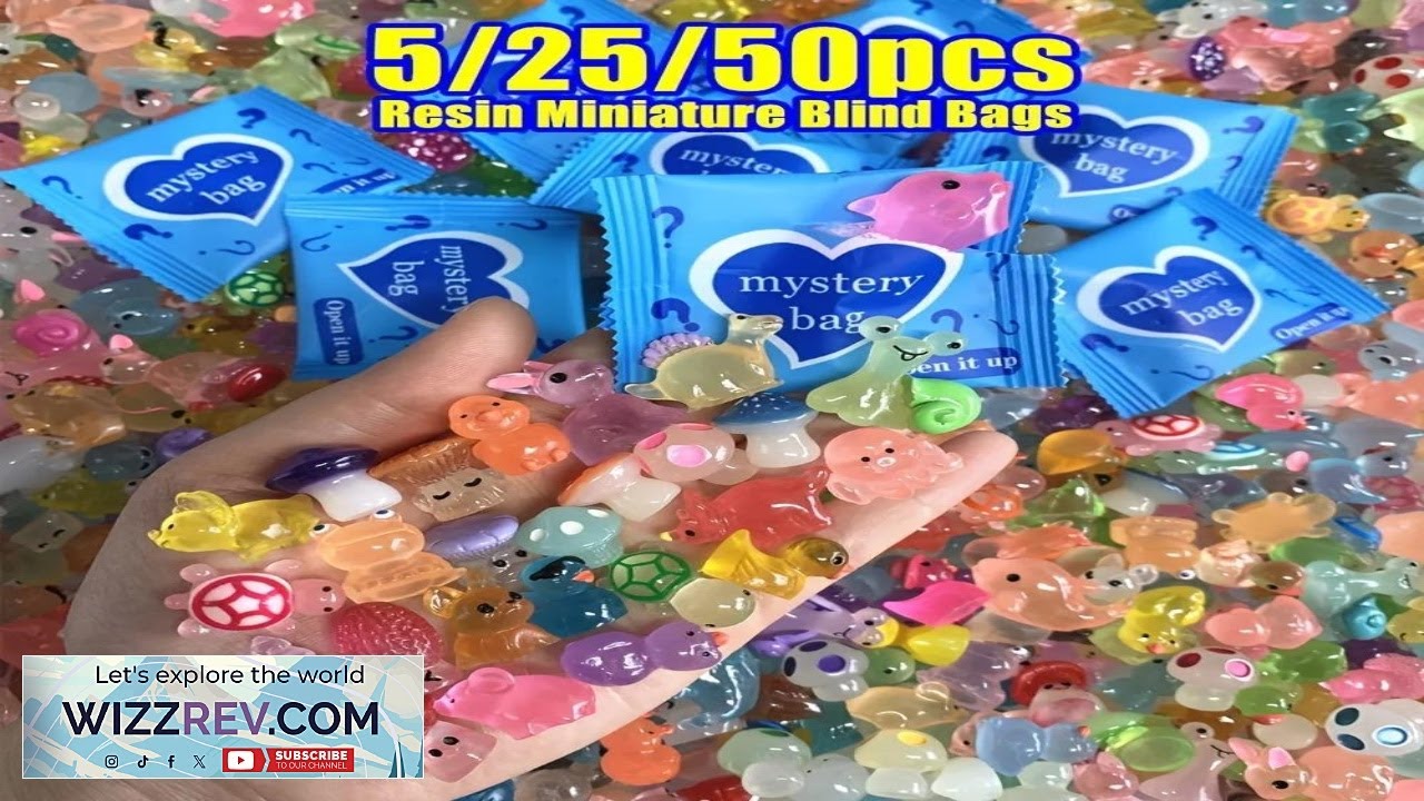 5 25 50pcs Glow in the Dark Mini Resin Animals & Mushroom Blind Bags
