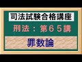 〔独学〕司法試験・予備試験合格講座　刑法（基本知識・論証パターン編）第６５講：罪数論、単純一罪、評価上一罪、法条競合