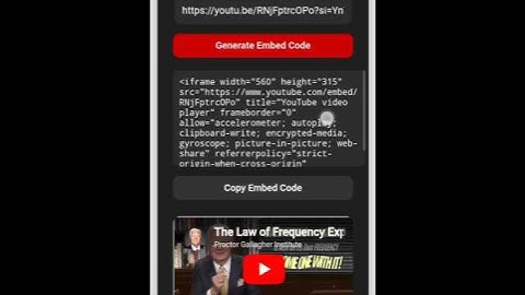 YouTube Embed Code Generator (HTML App, Website Widget, Webpage)