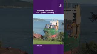 Ship crashes into man's garden
