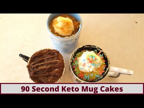 3 Quick Ninety Second Keto Mug Cakes (Nut Free And Gluten Free)