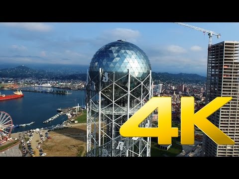 Alphabetic Tower,ანბანის კოშკი, Batumi Georgia,4K aerial video footage DJI Inspire 1