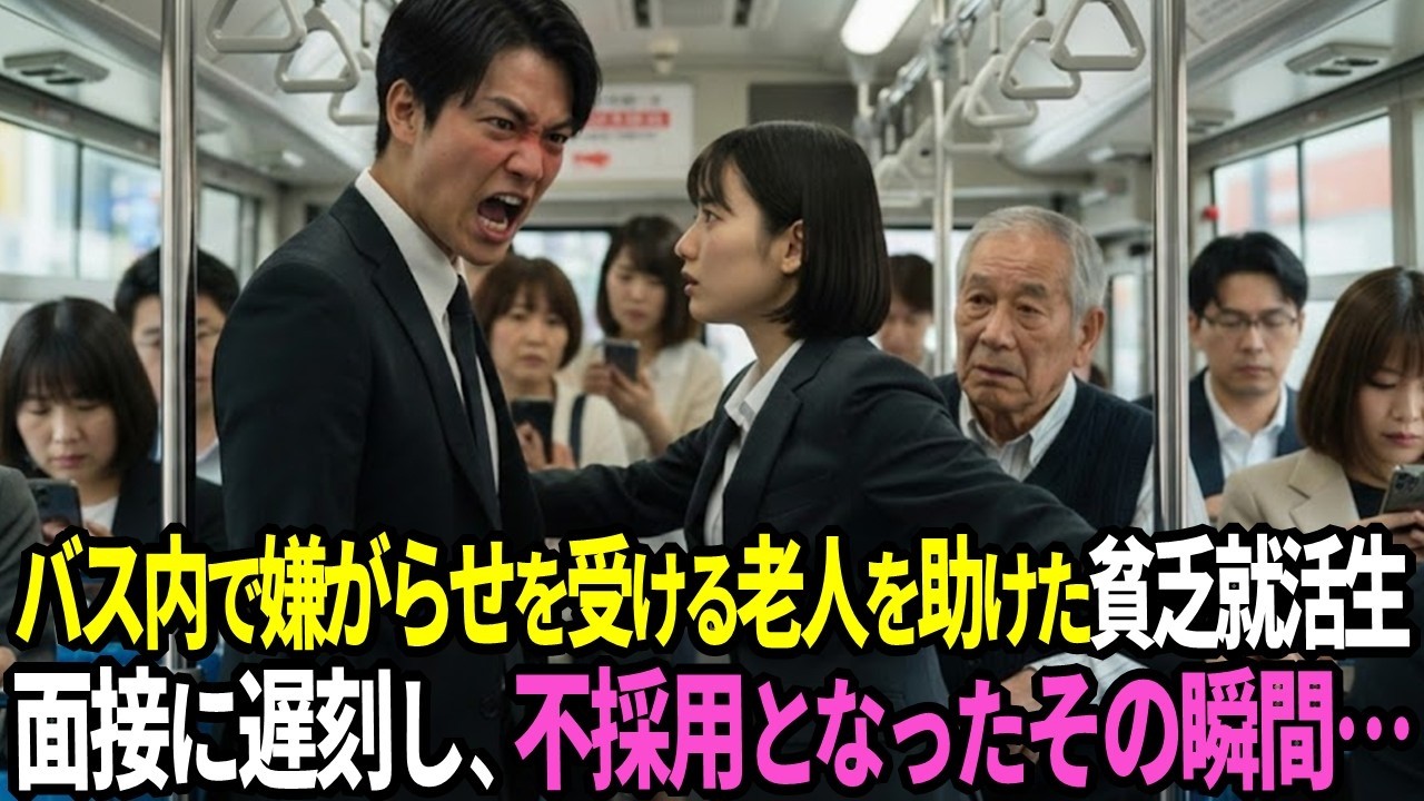 満員バスで老人を助けた就活生。面接に遅刻し、すべてを失ったと思ったその後…