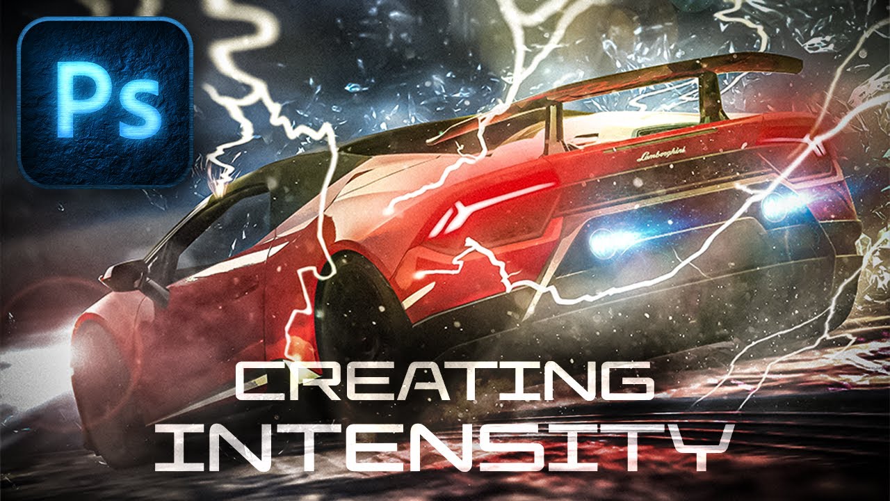 Making a Sports Car Drive Through LIGHTNING in Photoshop - YouTube