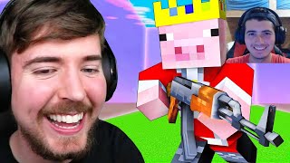 Minecraft Veteran Reacts To Mrbeast Gaming 100 Youtuber Minecraft Battle Royale!