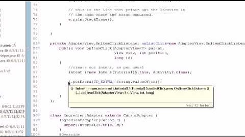 Android Tutorial 15 - Click Item in List - Pass Data to Another Activity