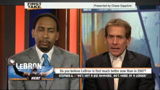 Espn first take: just how much better is lebron now than 2007? james -
2013 vs 2007! skip bayless and stephen a. smith in the debate room for
this one!