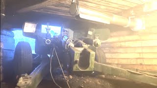 Работа пушки МТ-12 Рапира из подземного укрытия на Украине
