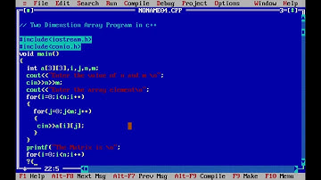 matrix print program in c++ | two dimensional array in c++