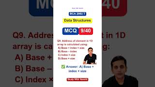 🔥 Address Calculation in 1D Array 📚 | Data Structures MCQ Q9 | BCA 2002 T | CCSU 2026