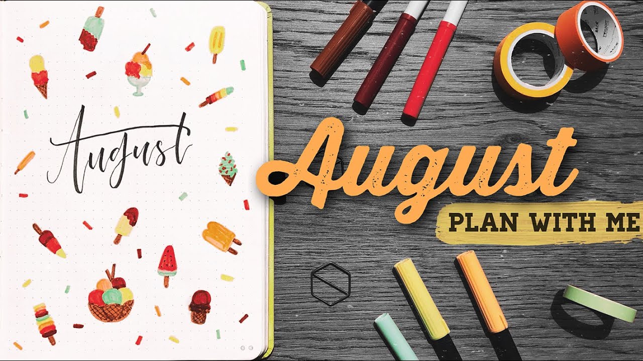 PLAN WITH ME AUGUST 2019 | ICE CREAM THEMED BULLET JOURNAL SETUP camera iphone 8 plus apk
