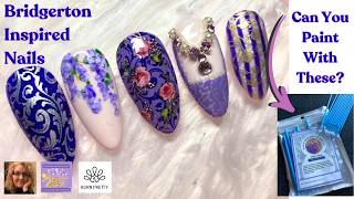 Bridgerton Inspired Nails 🌸 Wisteria Floral Nail Art Tutorial, Stickers + Stamping screenshot 1