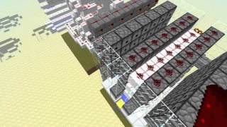 Minecraft - Semi-Automatic Compression Cannon - 6 Piston Extender Compression