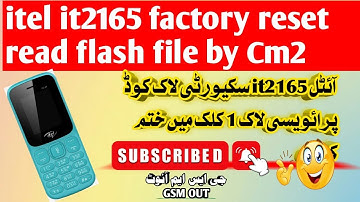 itel it2165 formate factory reset |  it2165 read flash file by cm2