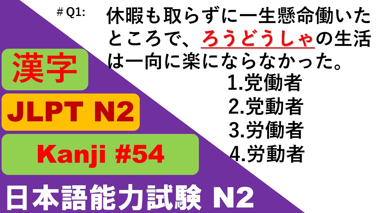 JLPT N2 Kanji Quiz [20 Multiple Choice Questions with Answers] | JLPT N2 Kanji | JLPT N2Vocabulary