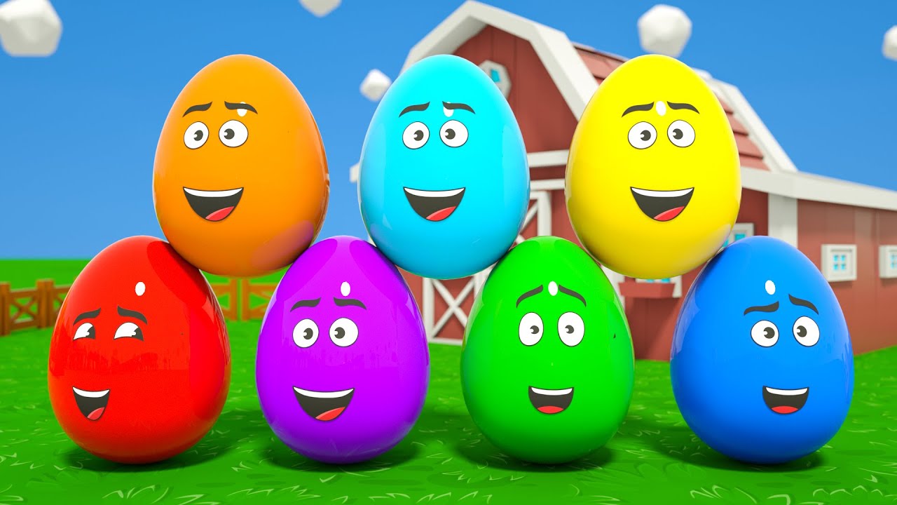 Learning Colors + More | Colorful Eggs on the Farm | DuZoo Nursery Rhymes & Kids Songs