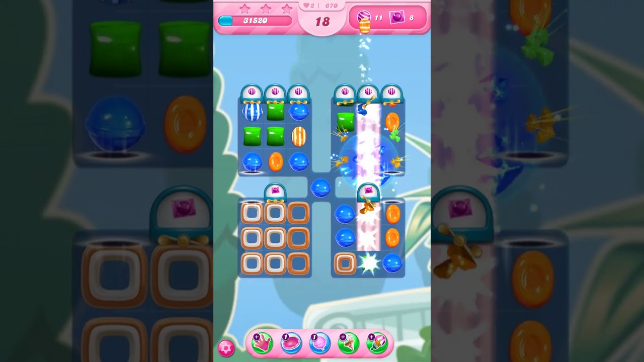 Candy Crush Saga Level 670 Gummy Gardens Finished in 17/25 moves