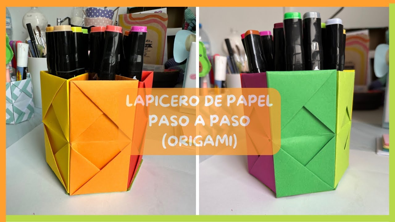 Lapicero de papel ️ (origami) paso a paso!! 🌼🌼 Ideal para la vuelta al