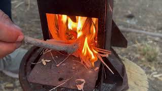 Testing the Old Growth Artisans tinder torch after many years in storage | ferro rod & striker fire.