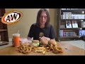 A&amp;W MUKBANG | BURGERS, FRIES, ONION RINGS