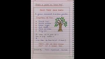 Thumbnail of Poster making on save tree save earth l poster making format l Poster writing class 9/10/11/12