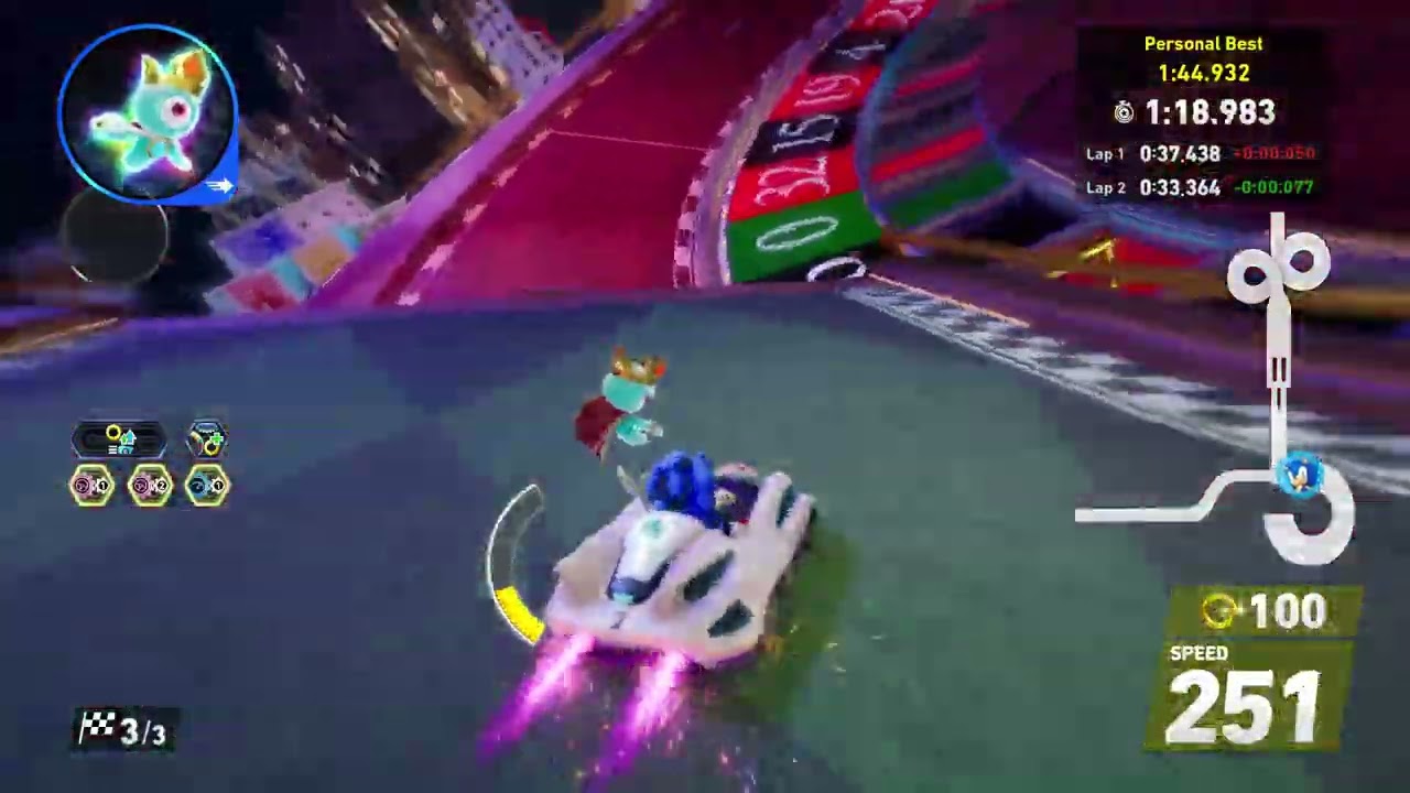 Sonic Racing CrossWorlds (PC) Time Trial: Roulette Road World Record 1:44:907