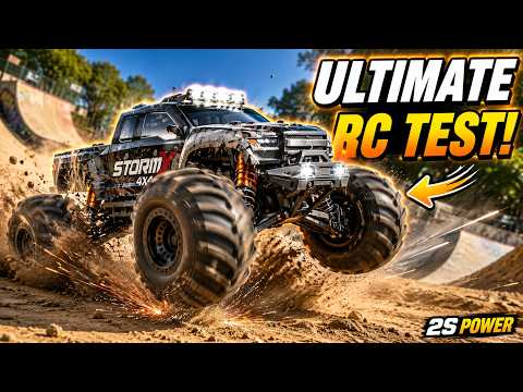 Радиоуправляемая машинка HS14301 1:14 4WD Монстр-трак на пульте RC внедорожник до 40 км/ч, вездеход 4x4, 2 аккумулятора 7.4V, видео 1