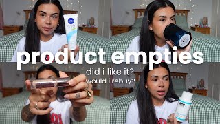 huge product empties review! 30+ products of skincare, body care, makeup...