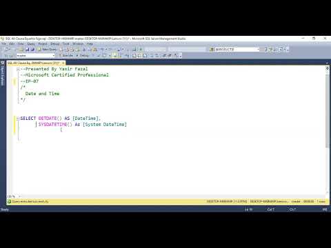 SQL Tutorials By Durkhun  SYSDateTime Function in Urdu Hindi