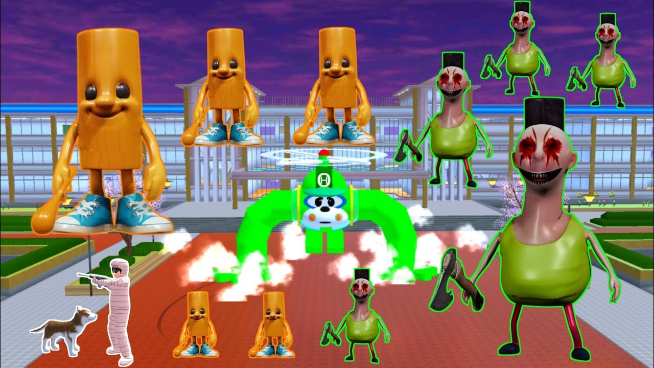 Tung Tung sahur Hamood Habibi and robocad Helly were caught on CCTV attacking Sakura City 😱😱😱