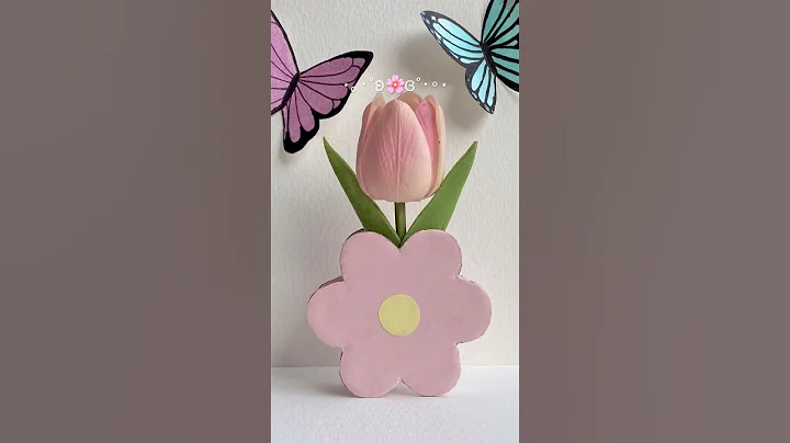 DIY cute cardboard flower vase 🌻🤌🏻🌷