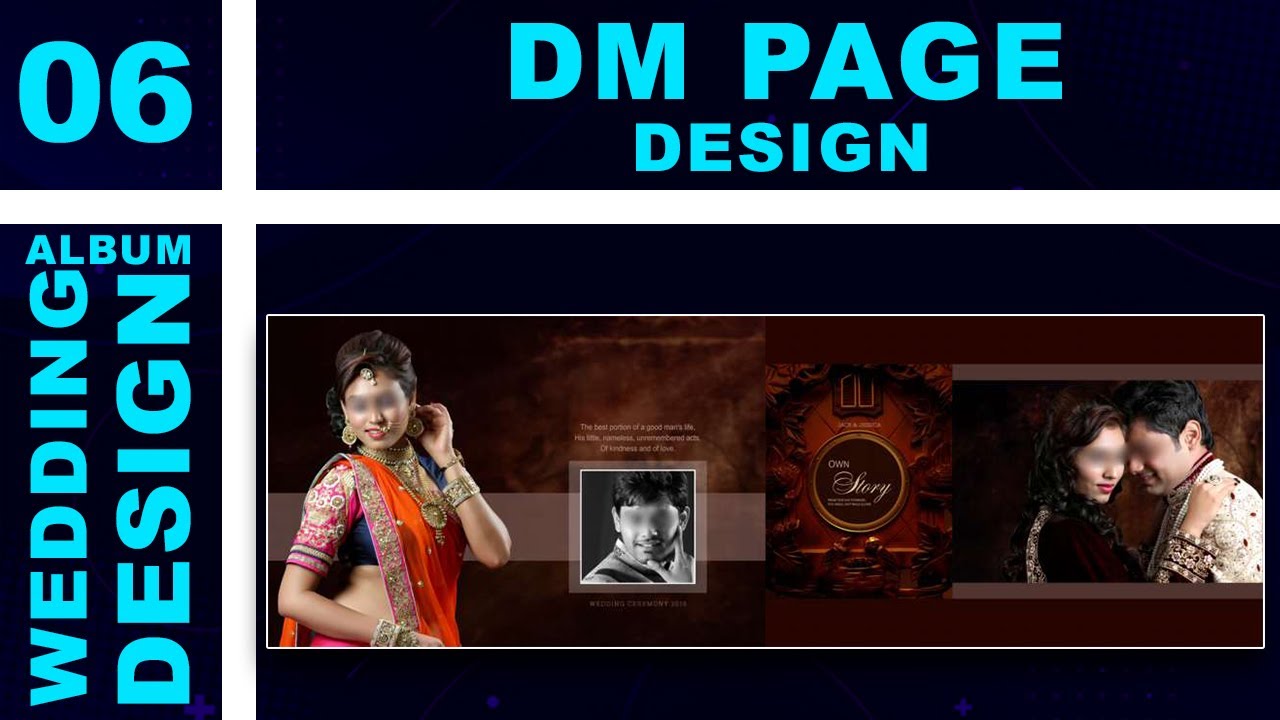 how to design wedding album dm page | class-6 | wedding album designing