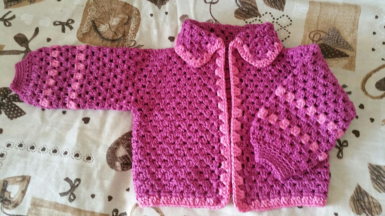 Cardigan Bimba uncinetto 3/6 mesi - YouTube