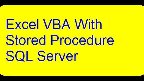 Excel VBA with SQL Server stored procedure