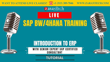 LIVE | Introduction of ERP to SAP HANA & Info Object Creation | SAP BW/4HANA Training | ZaranTech