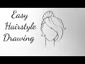 How to draw a girl hair/hairstyles easy Drawing cute hairs/hairstyle step by step  for beginners