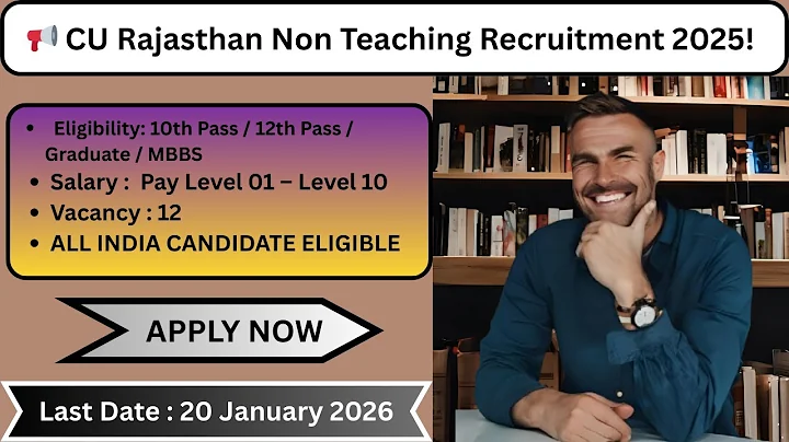 📢 CU Rajasthan Non-Teaching Recruitment 2025 Out! 🎓 #govtjob #governmentjobs