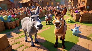 Five Dancing Donkeys on a Deck | Funny Farm Song for Kids | Nursery Rhymes & Preschool Learning
