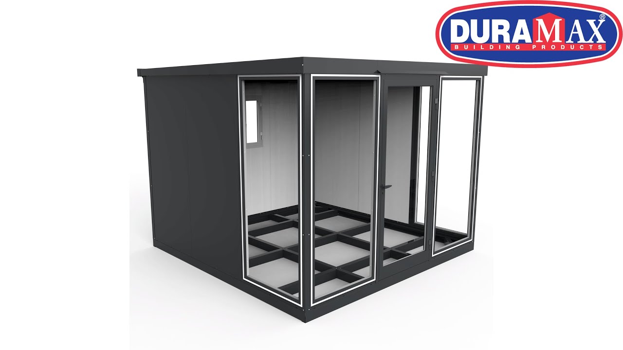 Duramax 10x10 Garden Glass Room, Outdoor Office, Shelter, Playroom and Insulated Building