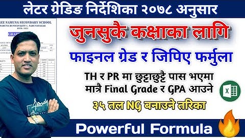 जुनसुकै कक्षाका लागि Final Grade र GPA निकाल्ने Formula | How to get Final Grade & GPA for any Class